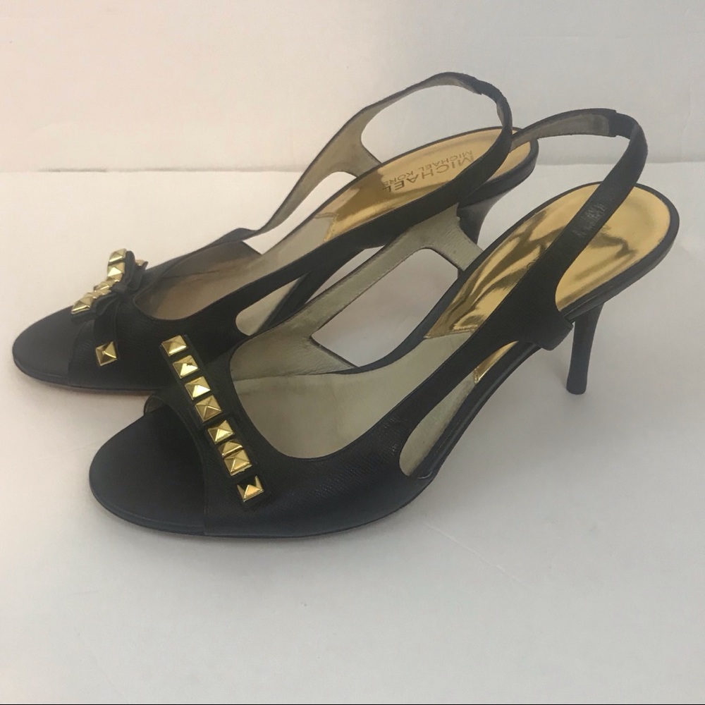 Michael Michael Kors Black Livvy Slingback Heels
